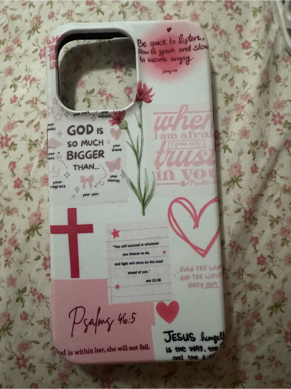 Religious Pink Floral iPhone Case - Pink